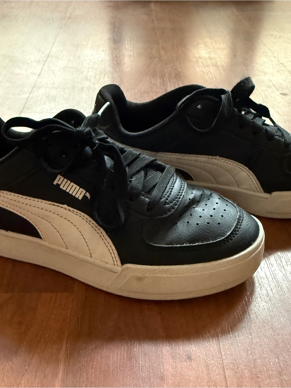 Puma Kids Black and White Low-Top Sneakers